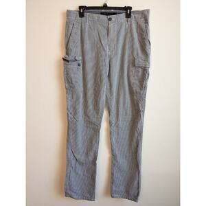 Sean John Mens Pants Cargo Jogger Vertical Stripes Blue/White Classic Size 36